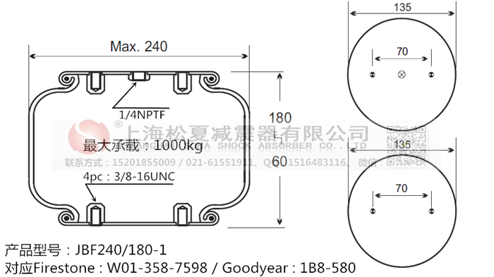 JBF240-180-1橡膠<a href='http://www.cqmxjt.com/' target='_blank'><u>空氣彈簧</u></a>