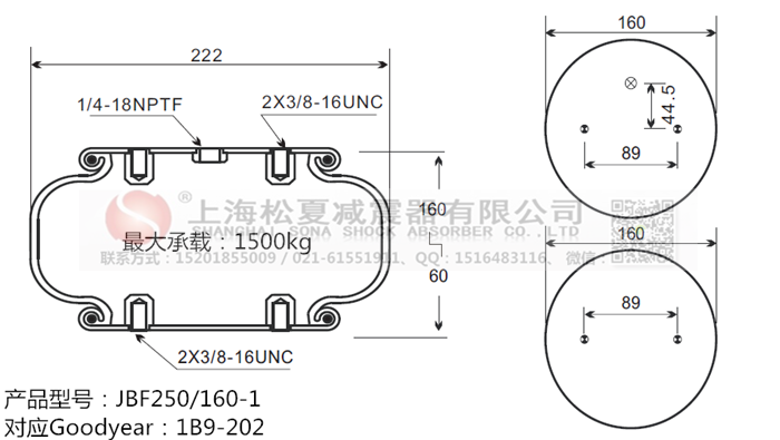 JBF250/160-1橡膠<a href='http://www.cqmxjt.com/' target='_blank'><u>空氣彈簧</u></a>