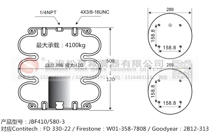 JBF410/580-3橡膠<a href='http://www.cqmxjt.com/' target='_blank'><u>空氣彈簧</u></a>